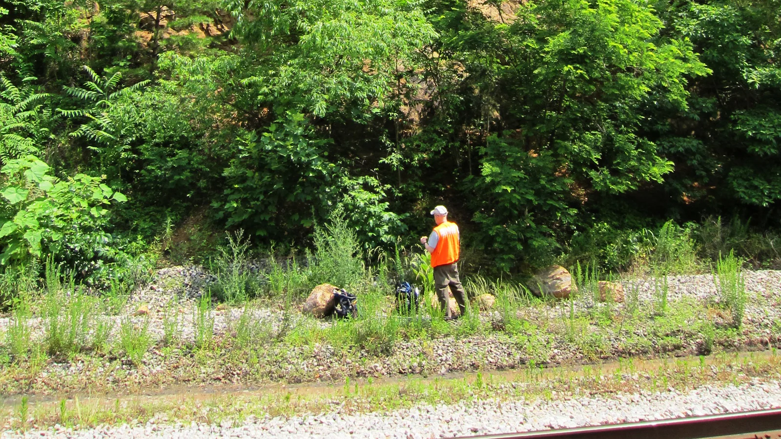USGS scientist Robert Ayuso studies rare earth element-enriched regolith in Virginia.